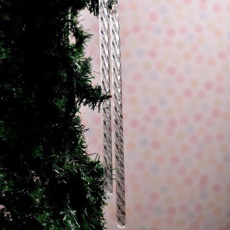 Handmade Glass Stick Christmas Ornaments in Set of 6